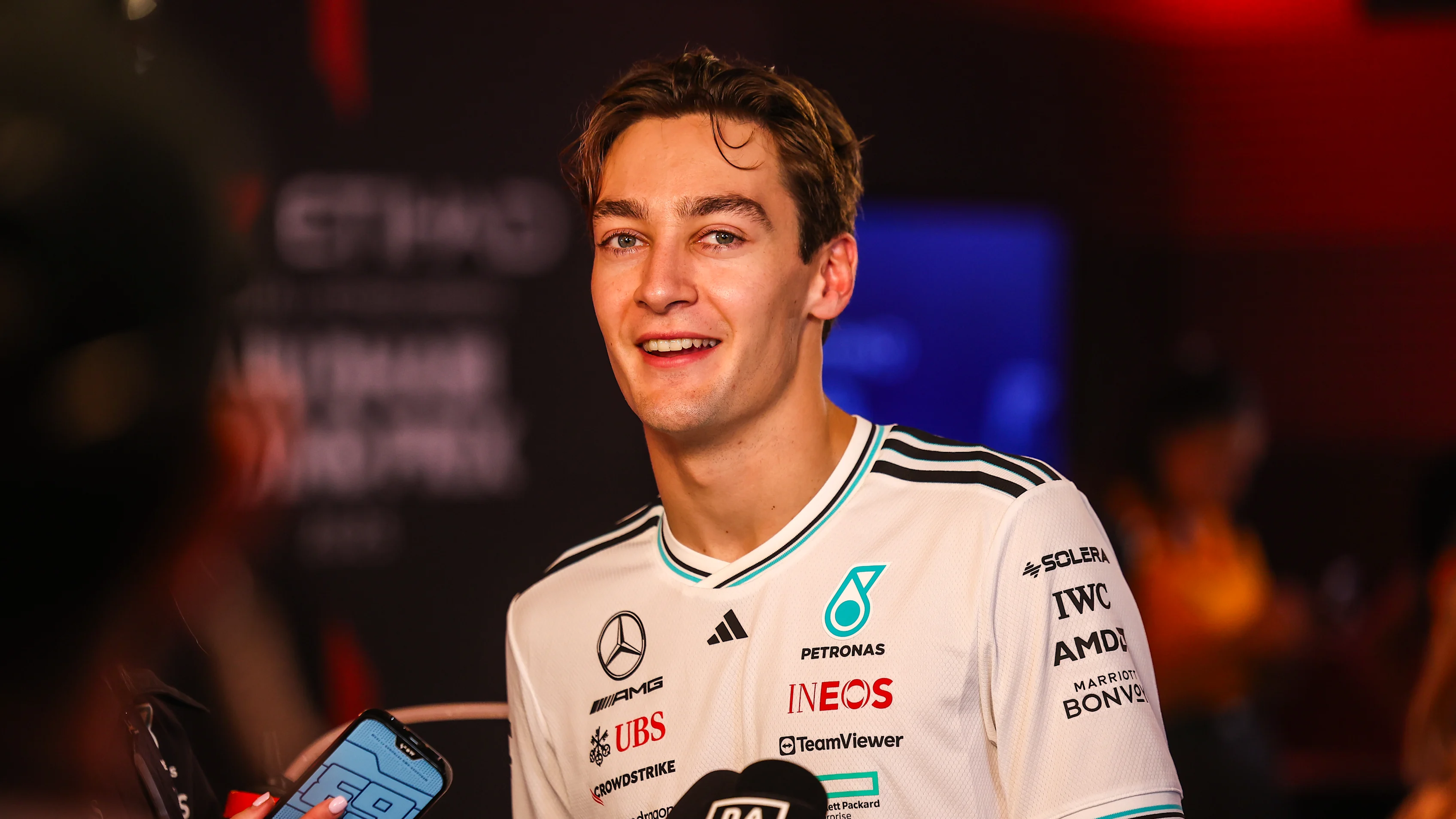 ABU DHABI, UNITED ARAB EMIRATES - DECEMBER 6: George Russell of Great Britain and Mercedes AMG